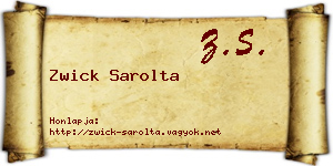 Zwick Sarolta névjegykártya